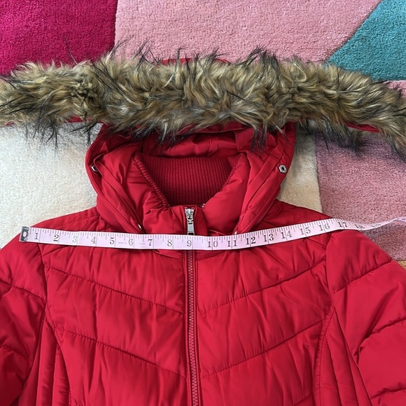 Tommy Hilfiger Chevron Removable Faux-Fur Trim Hooded Puffer Coat NWOT - Picture 11 of 17